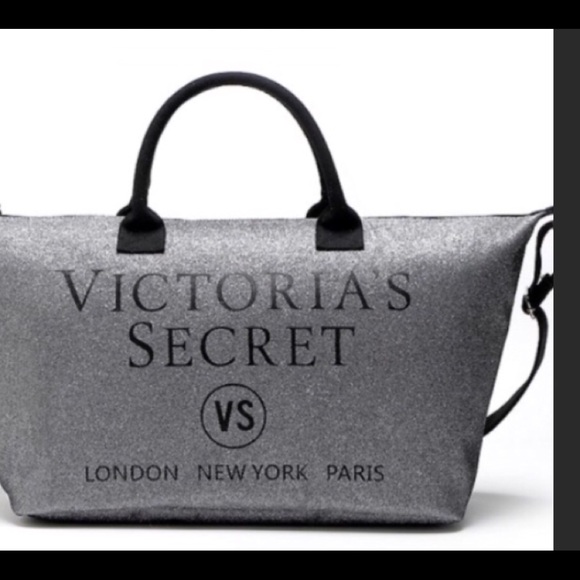 NEW Victoria's secret silver and black duffel bag - Picture 6 of 6
